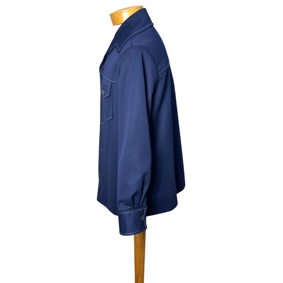 1970s blue leisure suit jacket with western style Size 42 chest - Picture 3 of 7